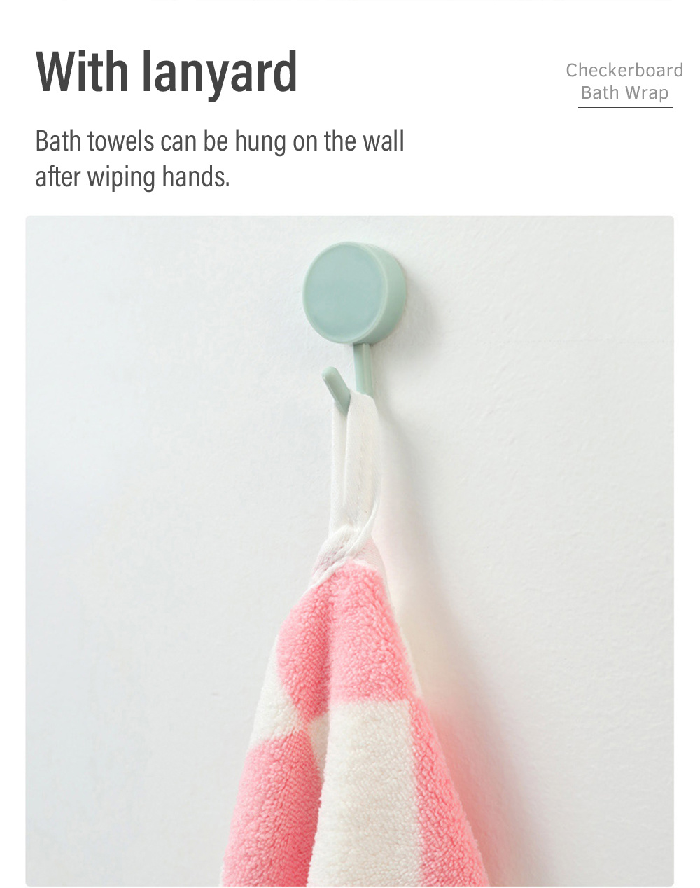 Big Plaid Coral Velvet Bath Towel-4